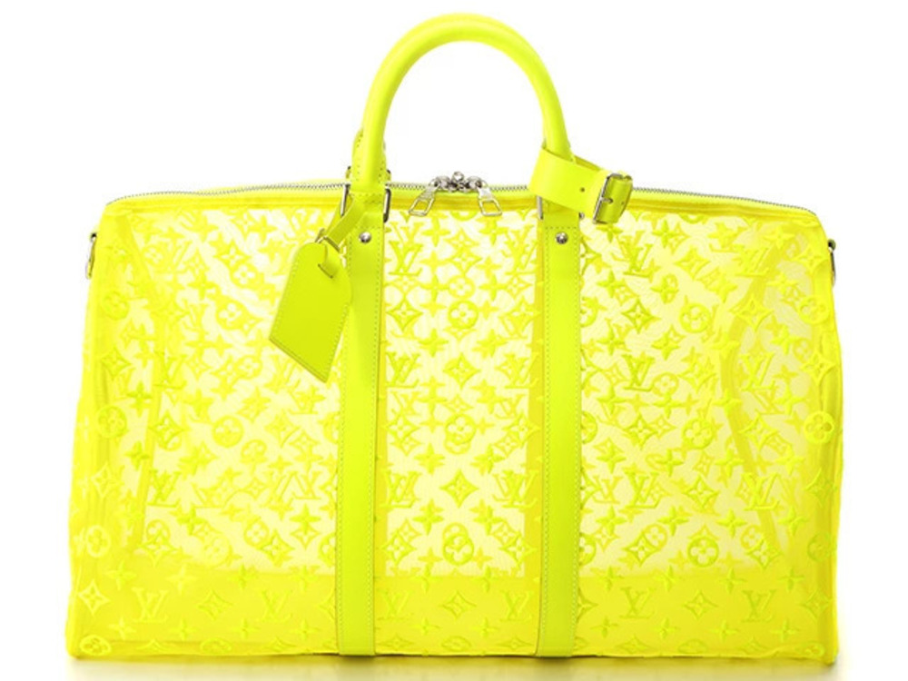 LOUIS VUITTON Keepall Bandouliere Boston Bag Monogram See through Yellow AH